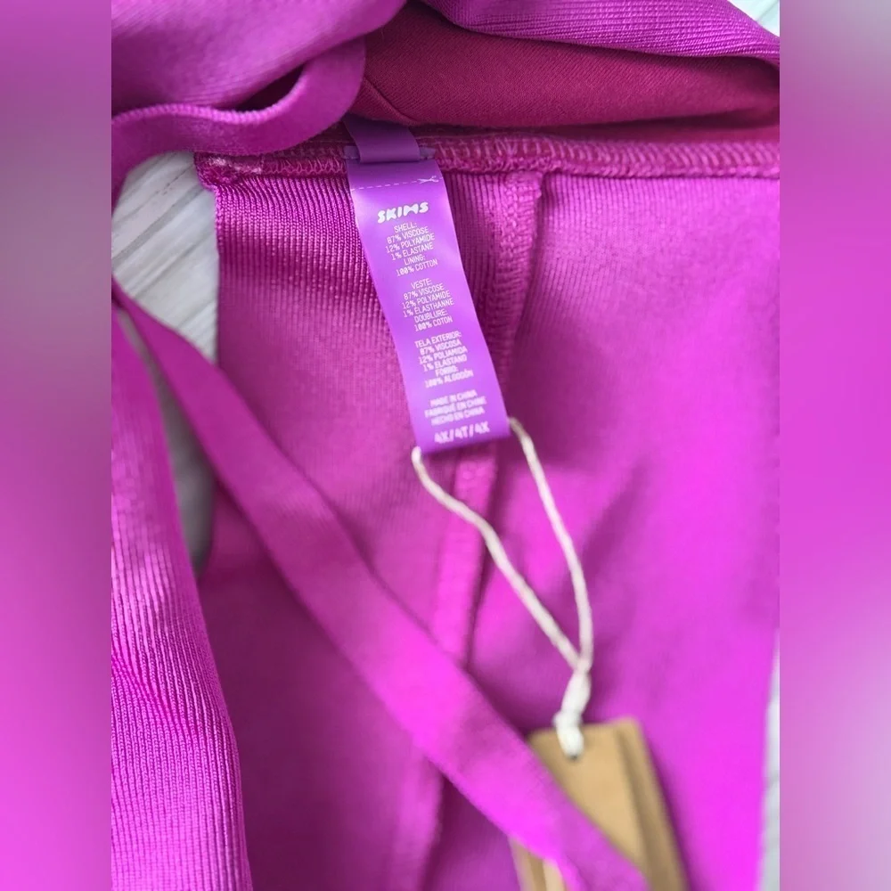NWT | Skims | Swim Knit Bandeau Strapless Bikini Top in Lollipop Pink - Size 4X